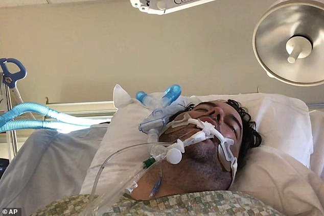 Florida dad, 42, is fighting for life after his son ignored his parents’ advice and went out with friends without a mask and infected his whole family with COVID-19