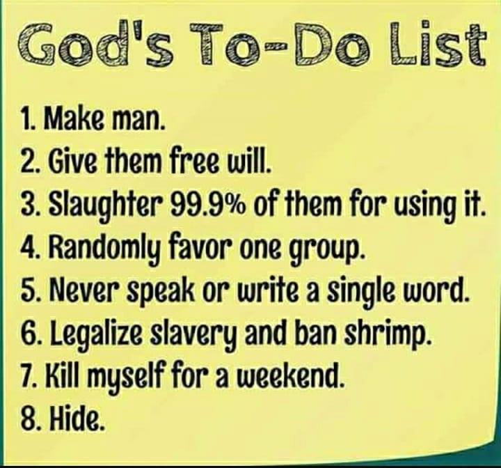 God’s to do list